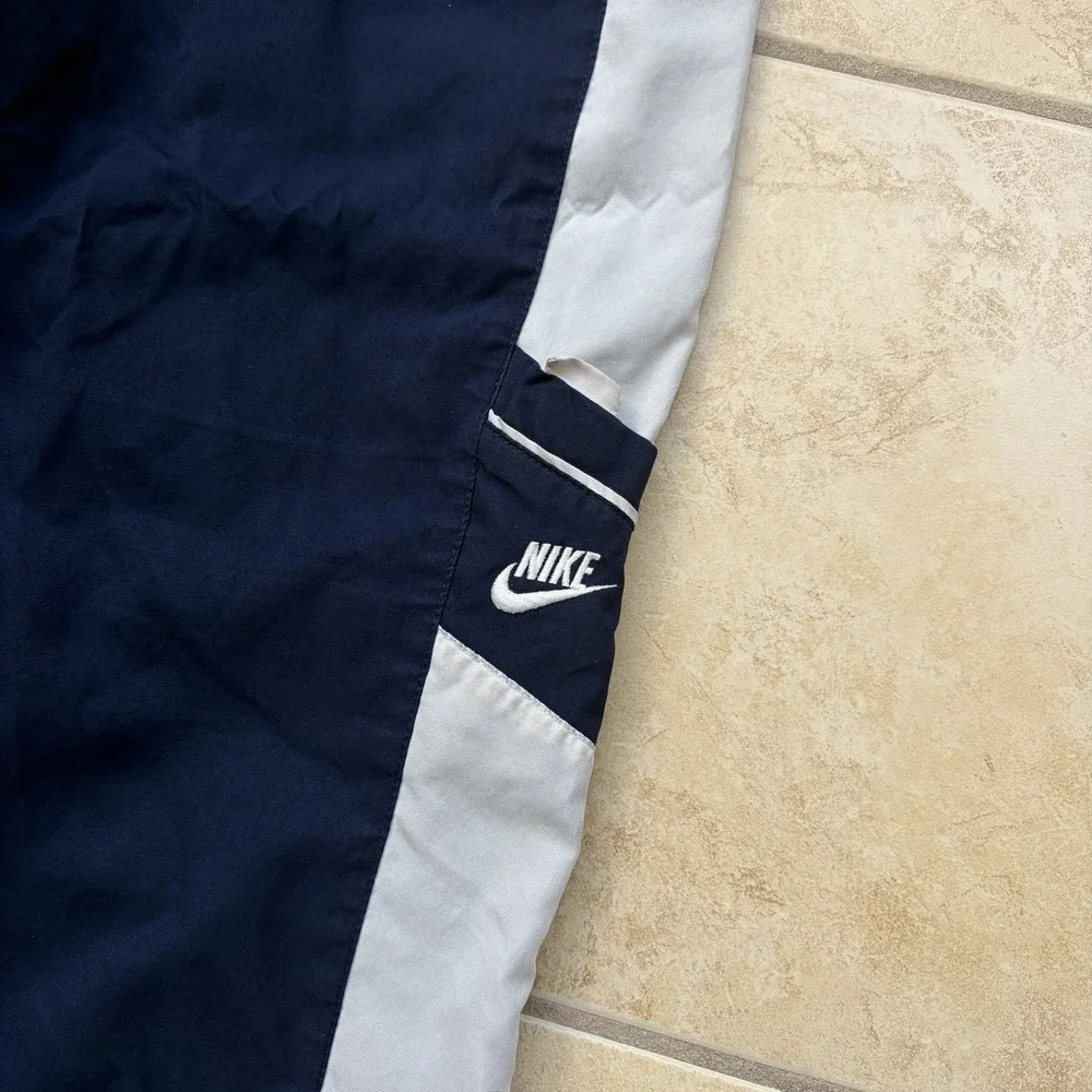 Vintage Nike Pants Womens XL Blue Track Striped Baggy‎ Wide Leg High Rise Y2K